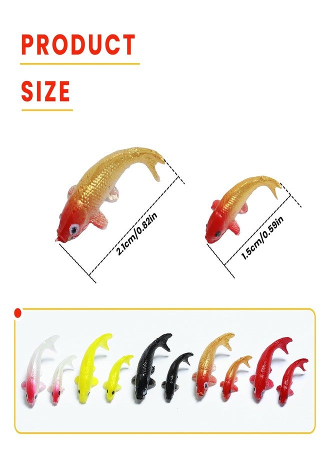 Gabrella 20 Pcs Mini Koi Fish Goldfish Figurines Miniature Tiny Carps Garden Supplies, Little Fake Goldfish, Plastic Fish Figures Small Goldfish Miniature Carp Ornament - Image 2